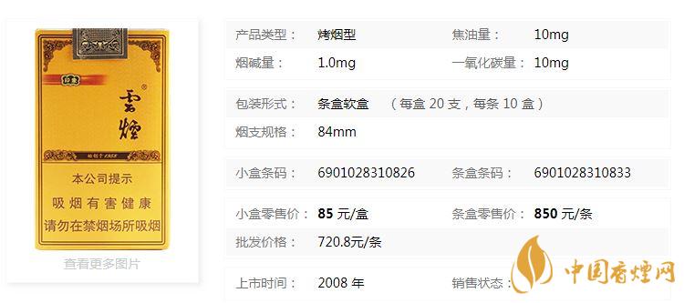 云煙軟禮印象小盒多少錢一包？云煙軟禮印象小盒價(jià)格2020